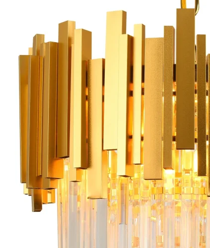 Люстра подвесная VERTIGO 81440/6C GOLD Natali Kovaltseva золотая прозрачная на 6 ламп, основание золотое в стиле классический  фото 3